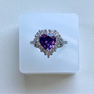 Heart-Shaped Purple Gemstone Ring